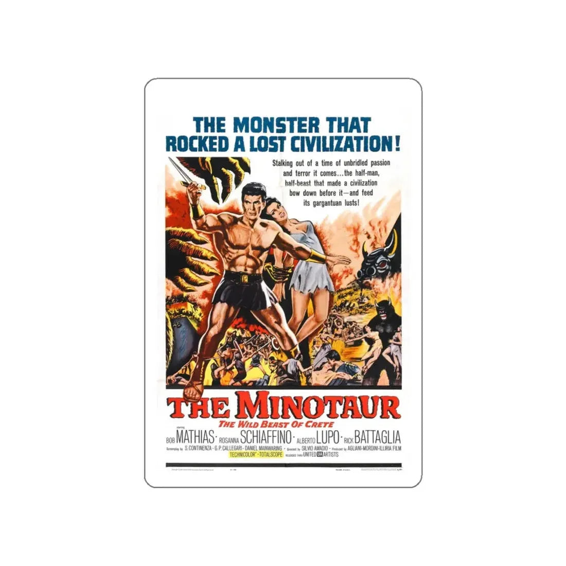 THE MINOTAUR 1961 Movie Poster STICKER Vinyl Die-Cut Decal 6 Inch - The Sticker Space