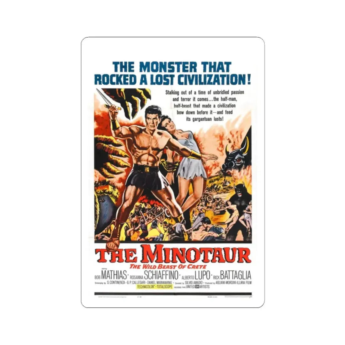 THE MINOTAUR 1961 Movie Poster - STICKER Vinyl Kiss-Cut Decal 2 Inch White - The Sticker Space