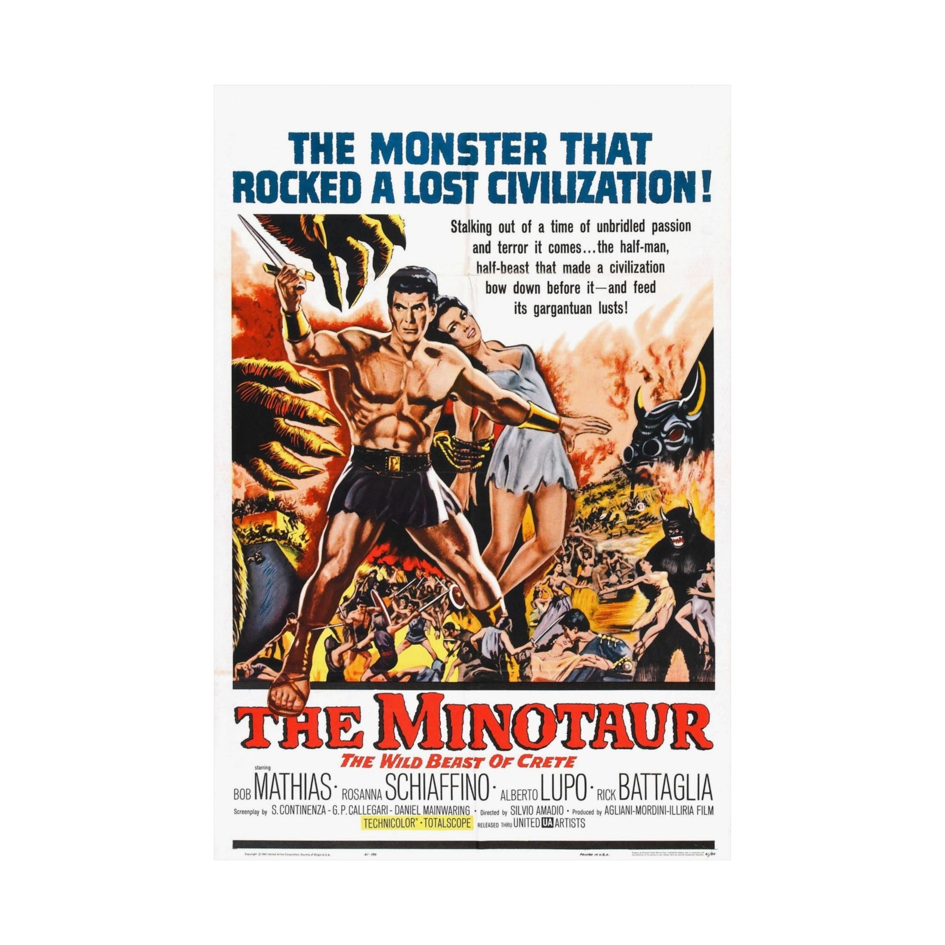 THE MINOTAUR 1961 - Paper Movie Poster-The Sticker Space