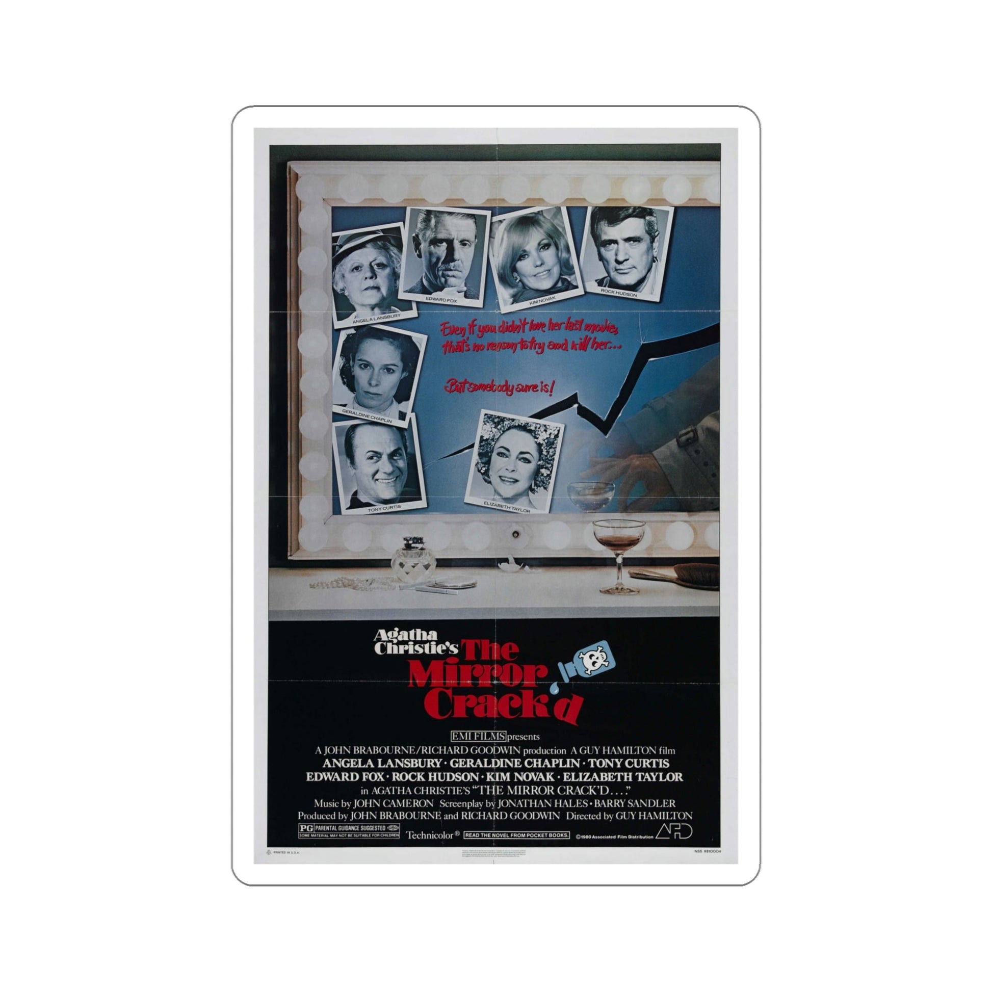 The Mirror Crack'd 1980 Movie Poster STICKER Vinyl Die-Cut Decal-5 Inch-The Sticker Space