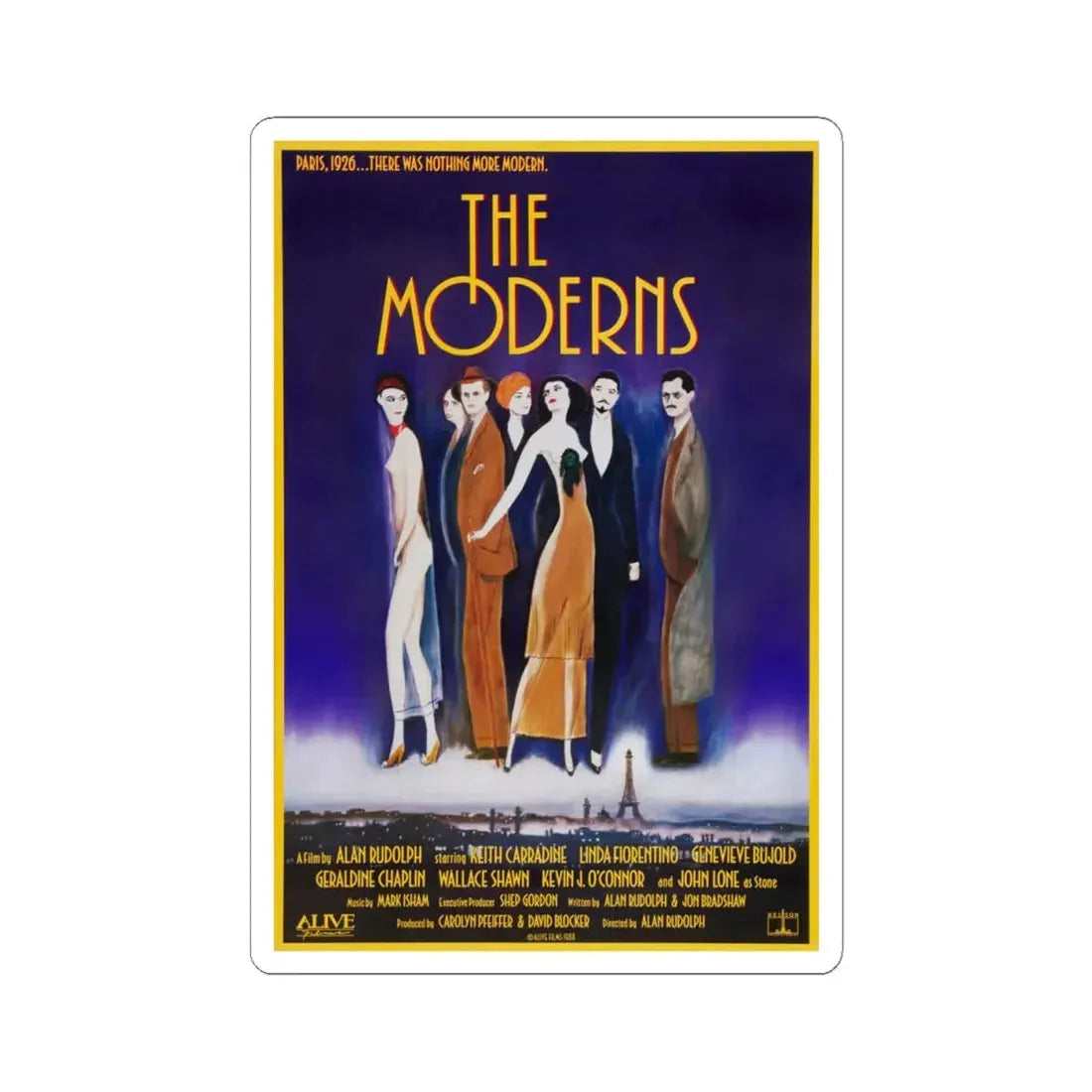The Moderns 1988 Movie Poster - STICKER Vinyl Kiss-Cut Decal 4 Inch White - The Sticker Space