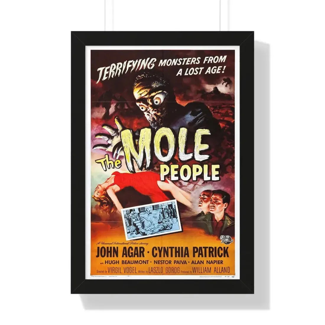THE MOLE PEOPLE 1956 - Framed Movie Poster 16″ x 24″ Black - The Sticker Space