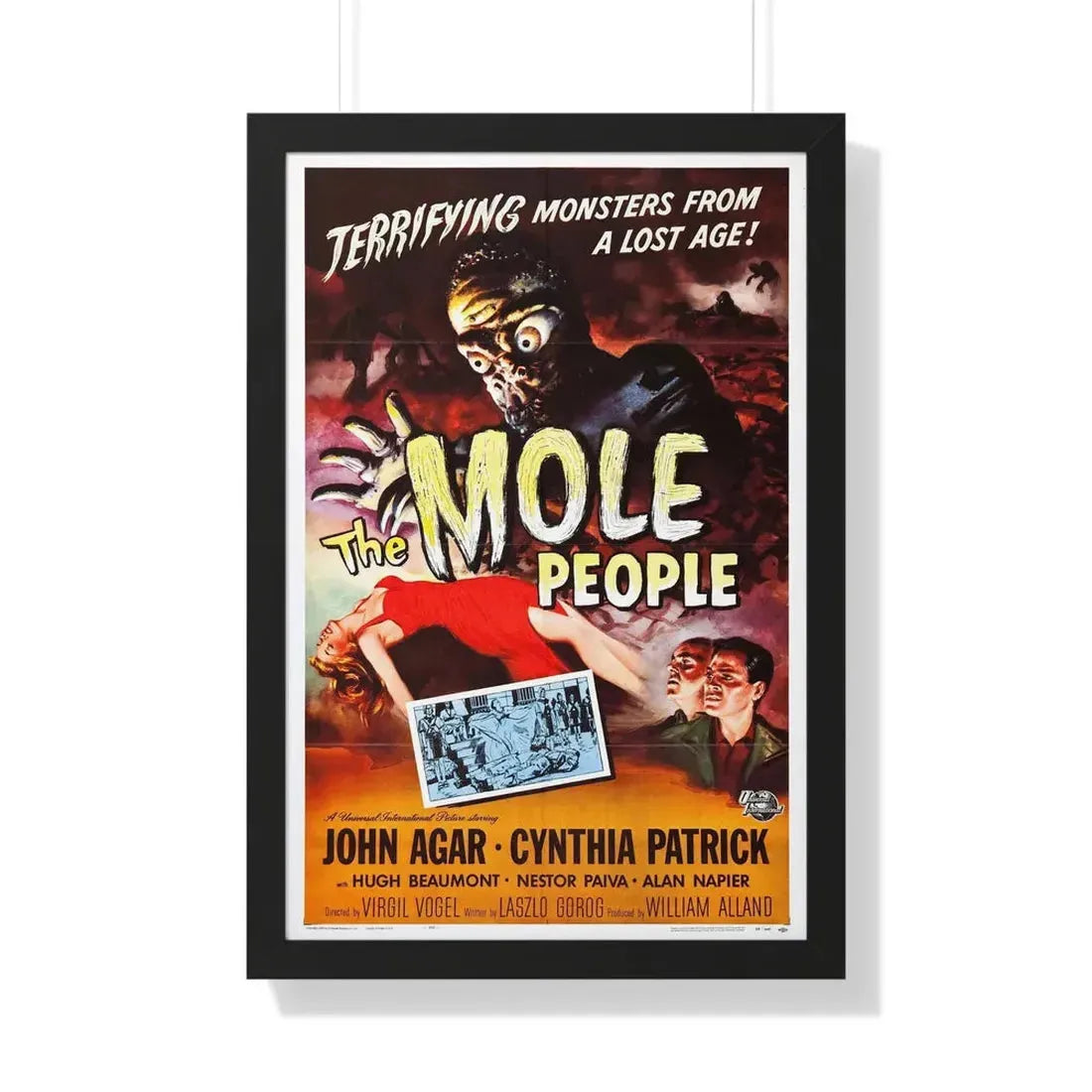 THE MOLE PEOPLE 1956 - Framed Movie Poster 20" x 30" Black - The Sticker Space