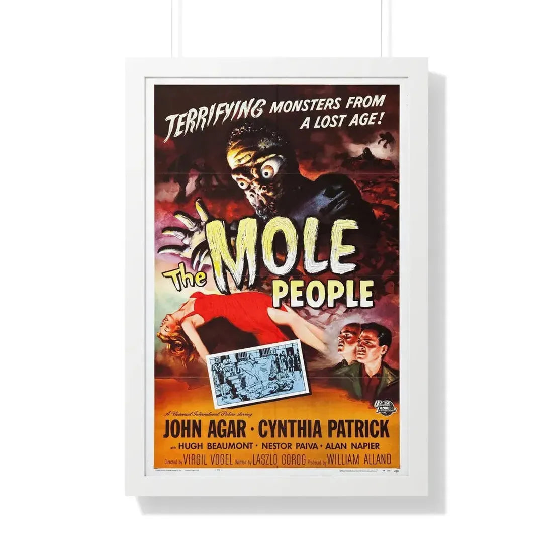 THE MOLE PEOPLE 1956 - Framed Movie Poster 20" x 30" White - The Sticker Space