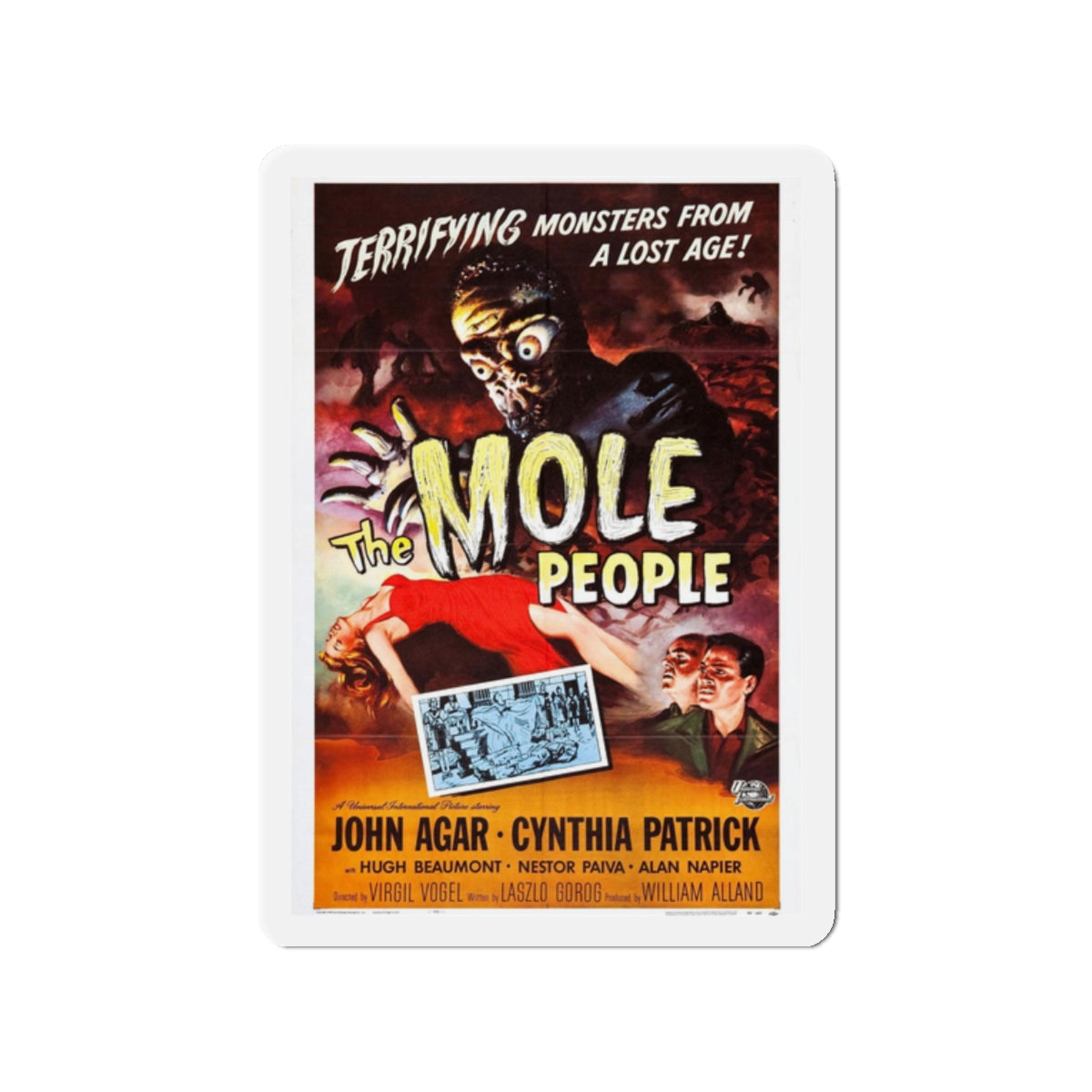 THE MOLE PEOPLE 1956 Movie Poster - Refrigerator Magnet-2" x 2"-The Sticker Space