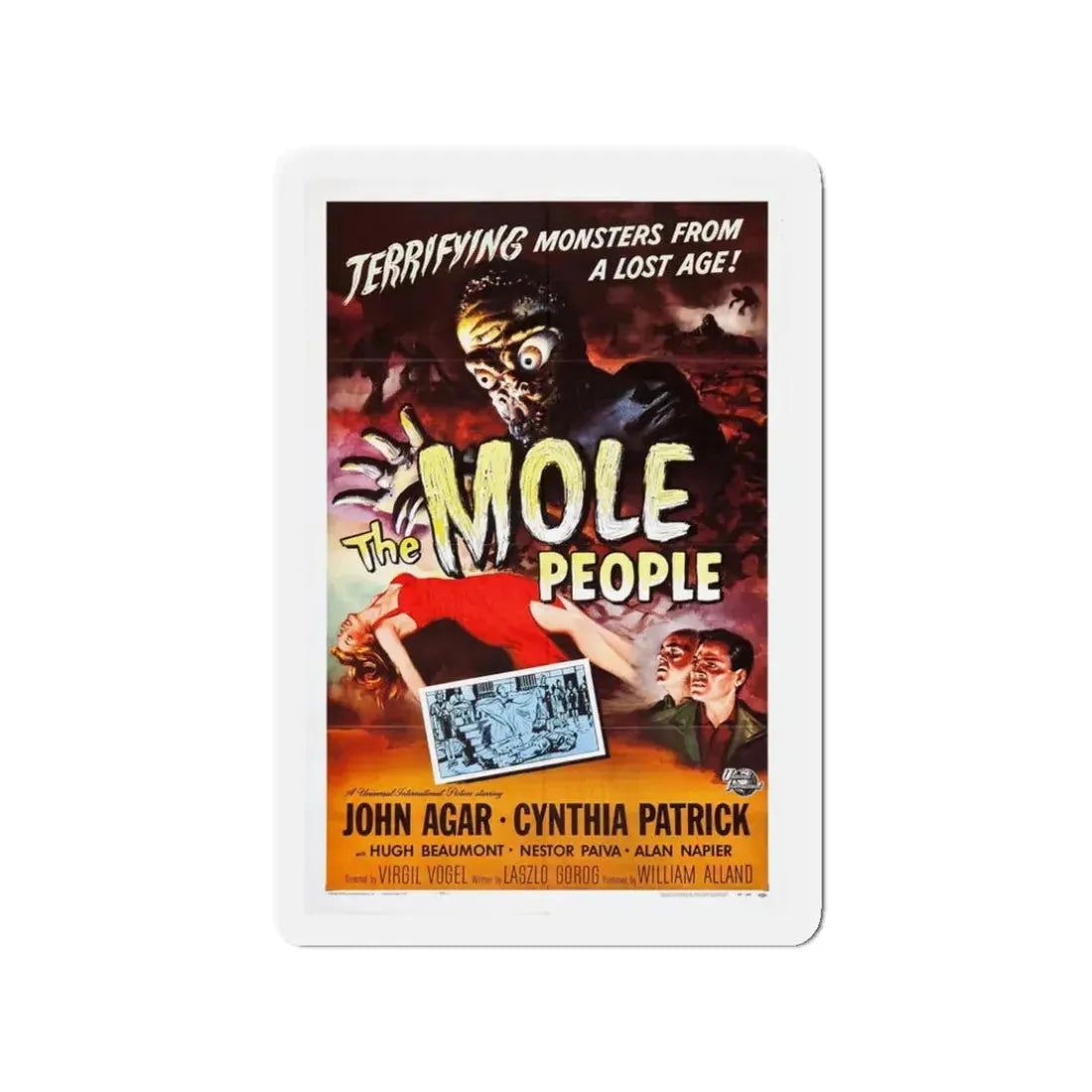 THE MOLE PEOPLE 1956 Movie Poster - Refrigerator Magnet 3 Inch Die-Cut - The Sticker Space