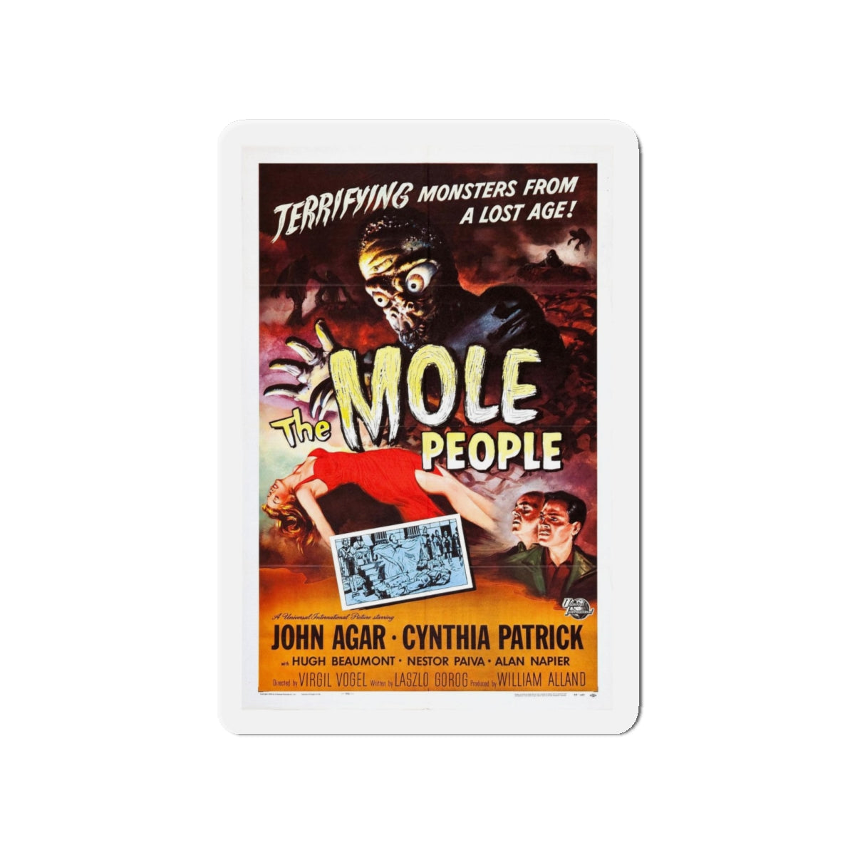 THE MOLE PEOPLE 1956 Movie Poster - Refrigerator Magnet-4" x 4"-The Sticker Space