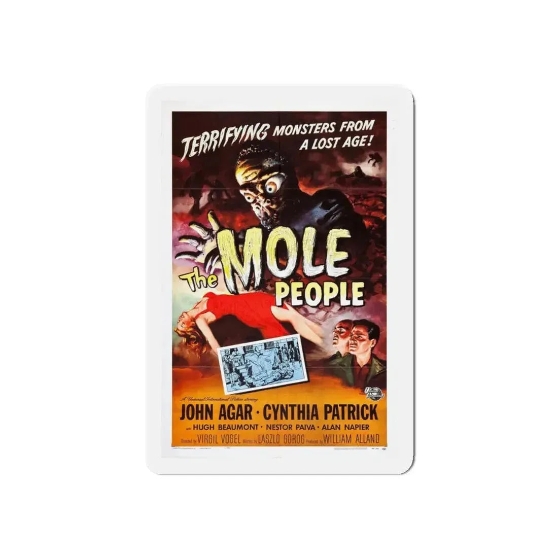 THE MOLE PEOPLE 1956 Movie Poster - Refrigerator Magnet 6 Inch Die-Cut - The Sticker Space