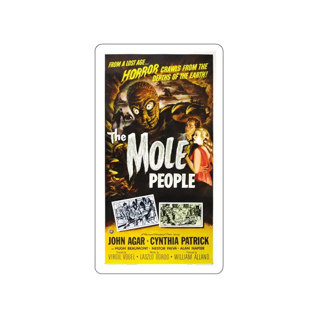 THE MOLE PEOPLE (2) 1956 Movie Poster STICKER Vinyl Die-Cut Decal 4 Inch - The Sticker Space