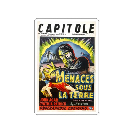 THE MOLE PEOPLE (BELGIAN) 1956 Movie Poster STICKER Vinyl Die-Cut Decal 2 Inch - The Sticker Space