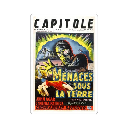 THE MOLE PEOPLE (BELGIAN) 1956 Movie Poster - STICKER Vinyl Kiss-Cut Decal 3 Inch White - The Sticker Space