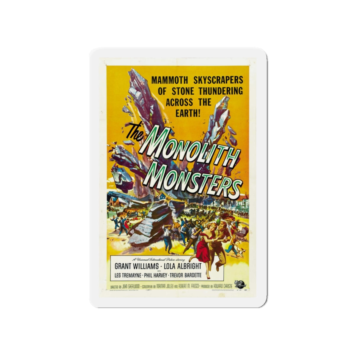 THE MONOLITH MONSTERS 1957 Movie Poster - Refrigerator Magnet-3" x 3"-The Sticker Space