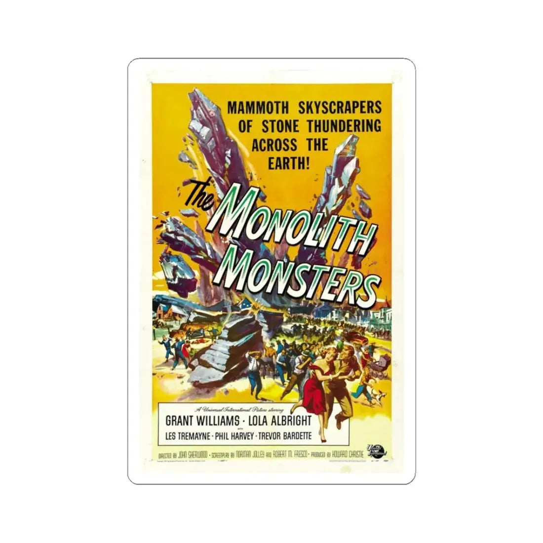 THE MONOLITH MONSTERS 1957 Movie Poster - STICKER Vinyl Kiss-Cut Decal 3 Inch White - The Sticker Space