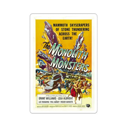 THE MONOLITH MONSTERS 1957 Movie Poster - STICKER Vinyl Kiss-Cut Decal 4 Inch White - The Sticker Space