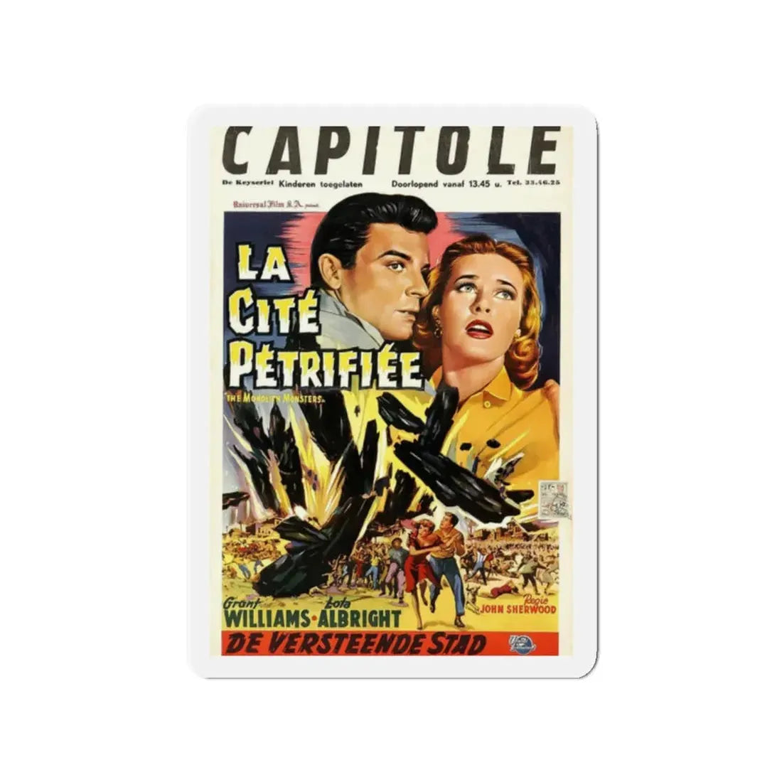 THE MONOLITH MONSTERS (BELGIAN) 1957 Movie Poster - Refrigerator Magnet 2 Inch Die-Cut - The Sticker Space