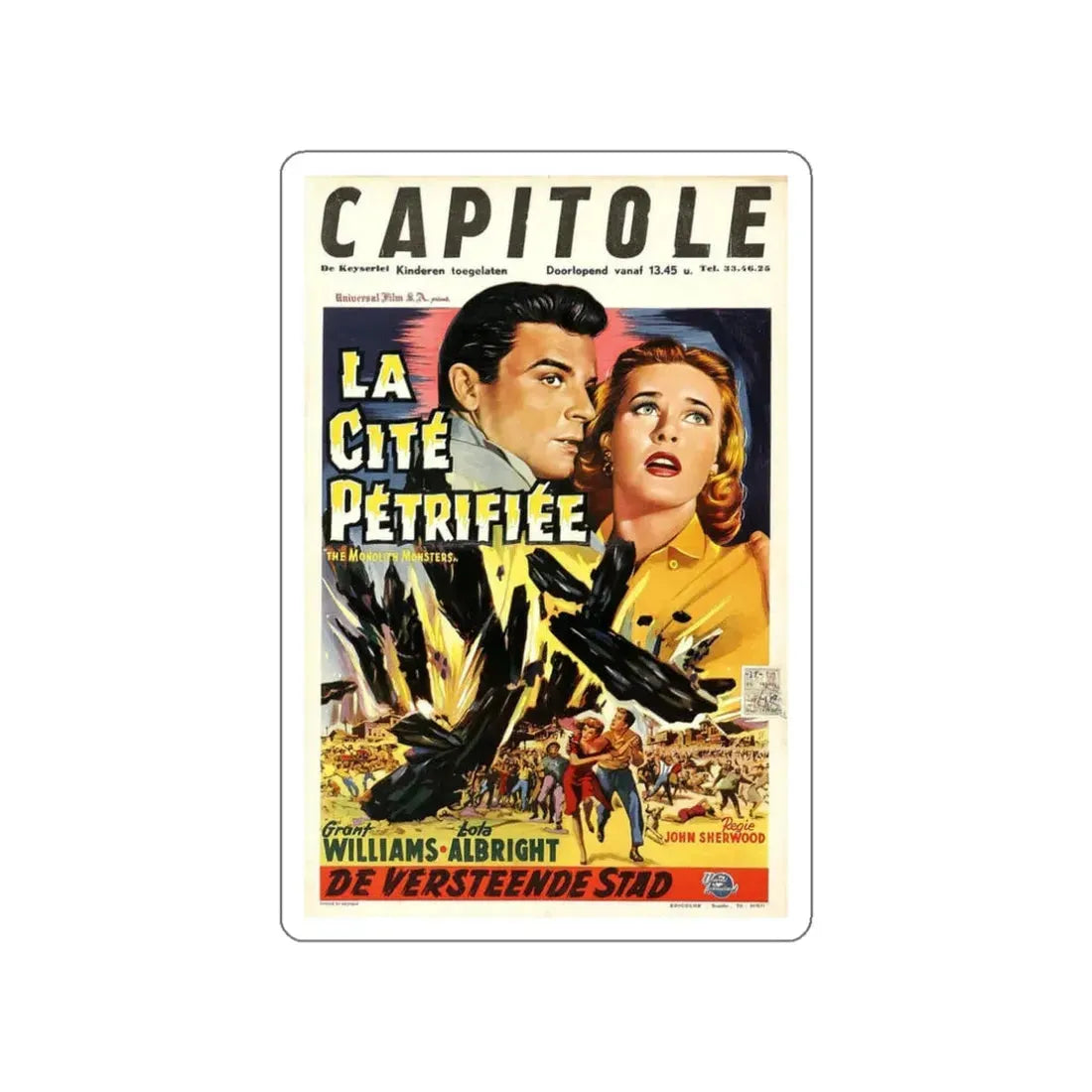 THE MONOLITH MONSTERS (BELGIAN) 1957 Movie Poster STICKER Vinyl Die-Cut Decal 3 Inch - The Sticker Space