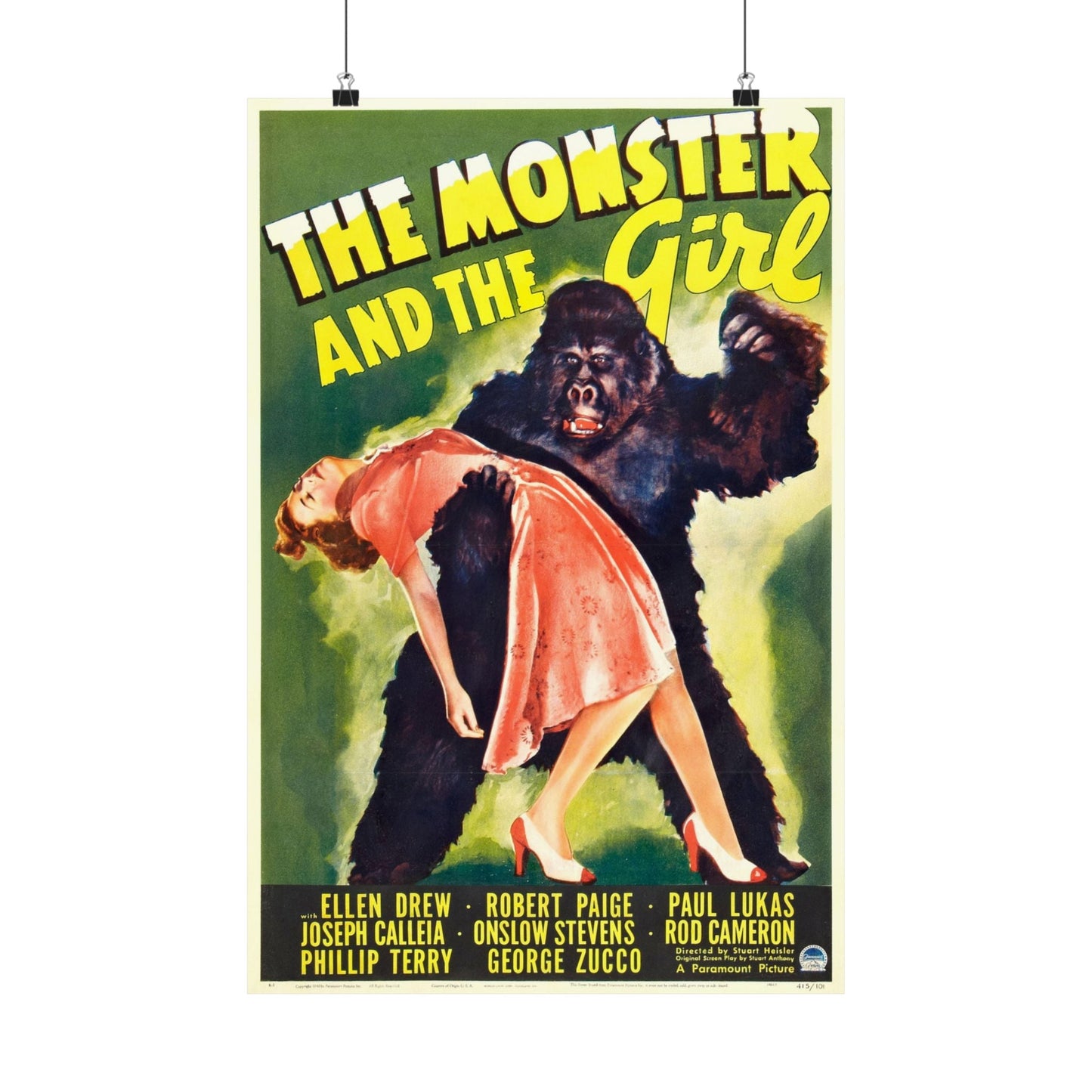 THE MONSTER AND THE GIRL 1941 - Paper Movie Poster-16″ x 24″-The Sticker Space