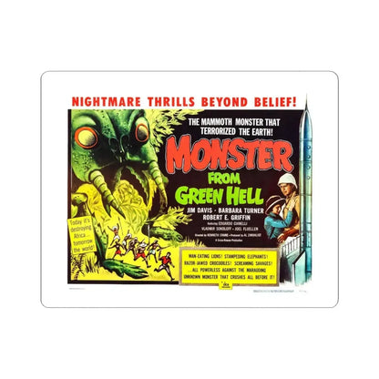 THE MONSTER FROM GREEN HELL 1957 Movie Poster - STICKER Vinyl Kiss-Cut Decal 6 Inch White - The Sticker Space