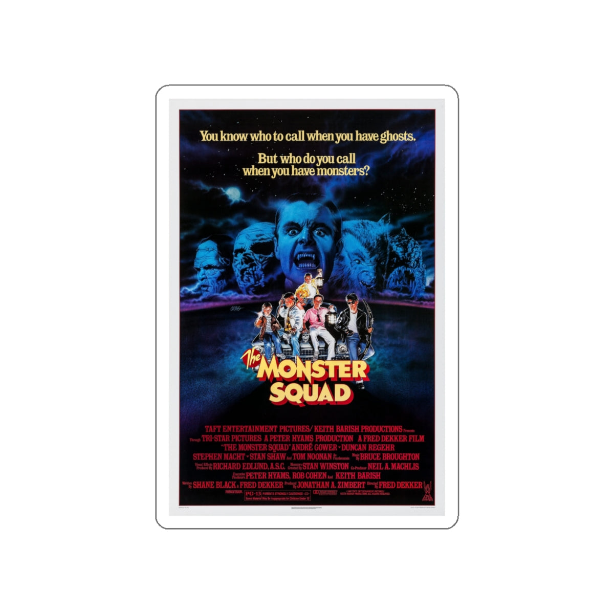 THE MONSTER SQUAD 1987 Movie Poster STICKER Vinyl Die-Cut Decal-White-The Sticker Space