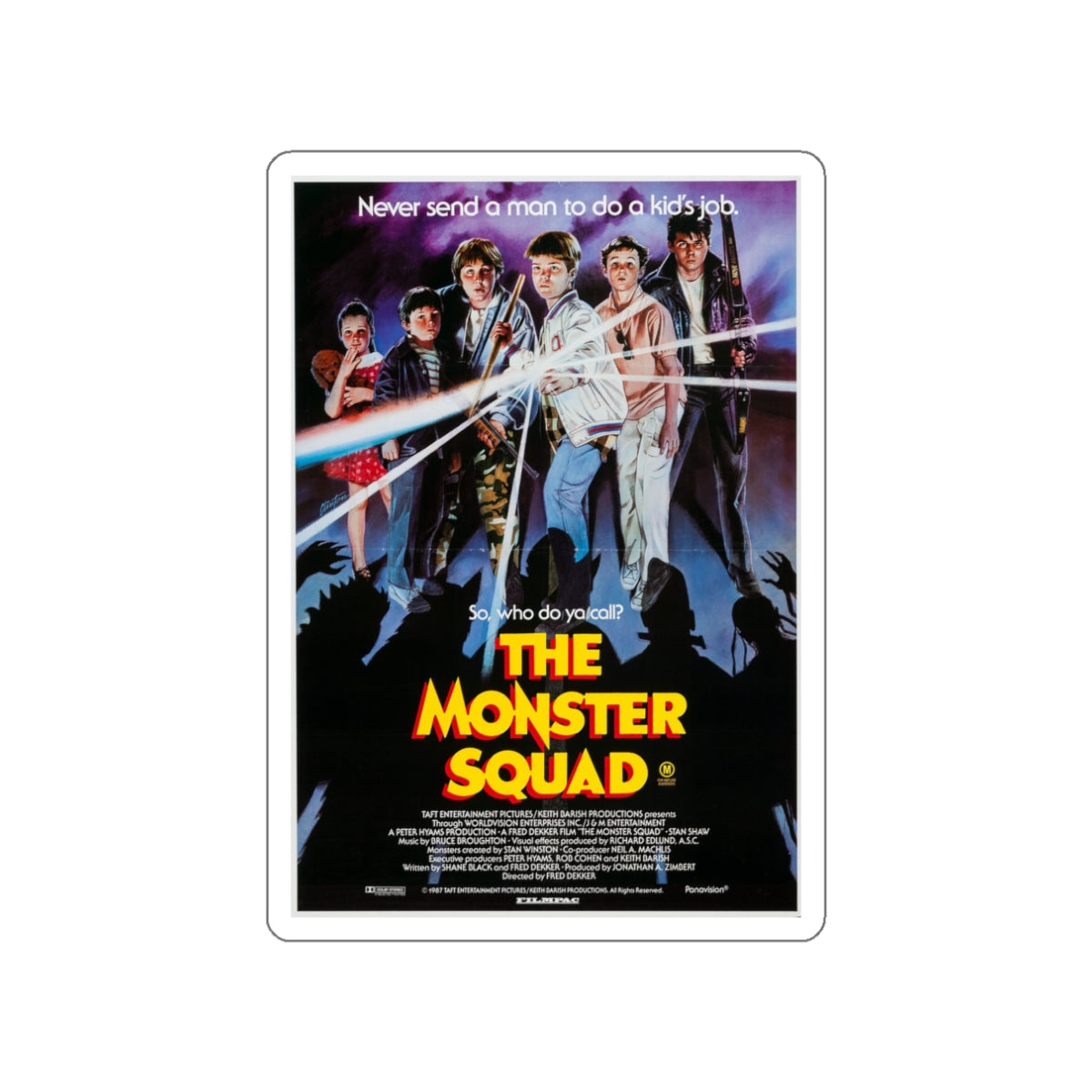 THE MONSTER SQUAD (AUSTRALIAN) 1987 Movie Poster STICKER Vinyl Die-Cut Decal-White-The Sticker Space