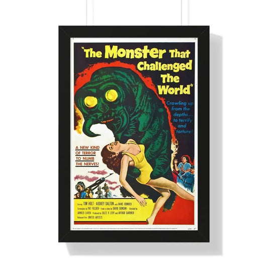 THE MONSTER THAT CHALLENGED THE WORLD 1957 - Framed Movie Poster 16″ x 24″ Black - The Sticker Space