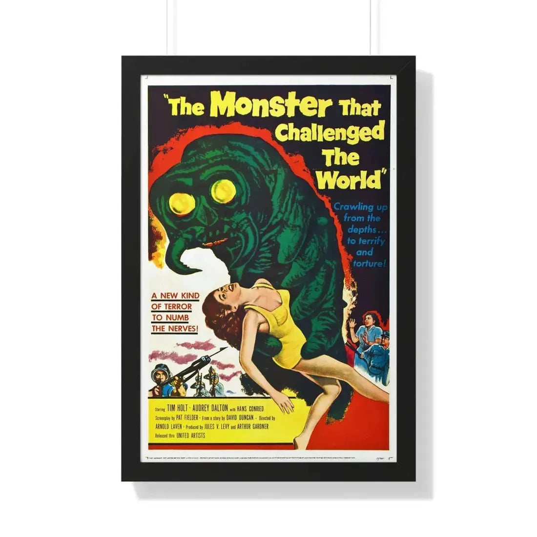 THE MONSTER THAT CHALLENGED THE WORLD 1957 - Framed Movie Poster 20" x 30" Black - The Sticker Space