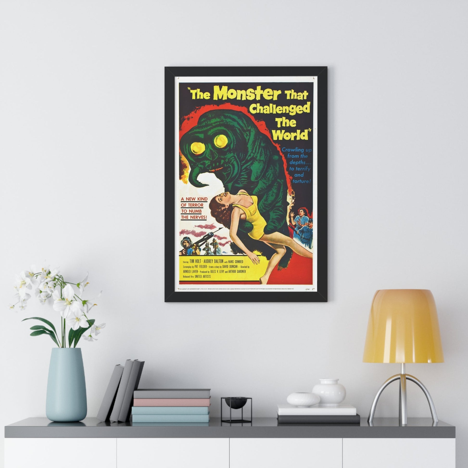 THE MONSTER THAT CHALLENGED THE WORLD 1957 - Framed Movie Poster-The Sticker Space