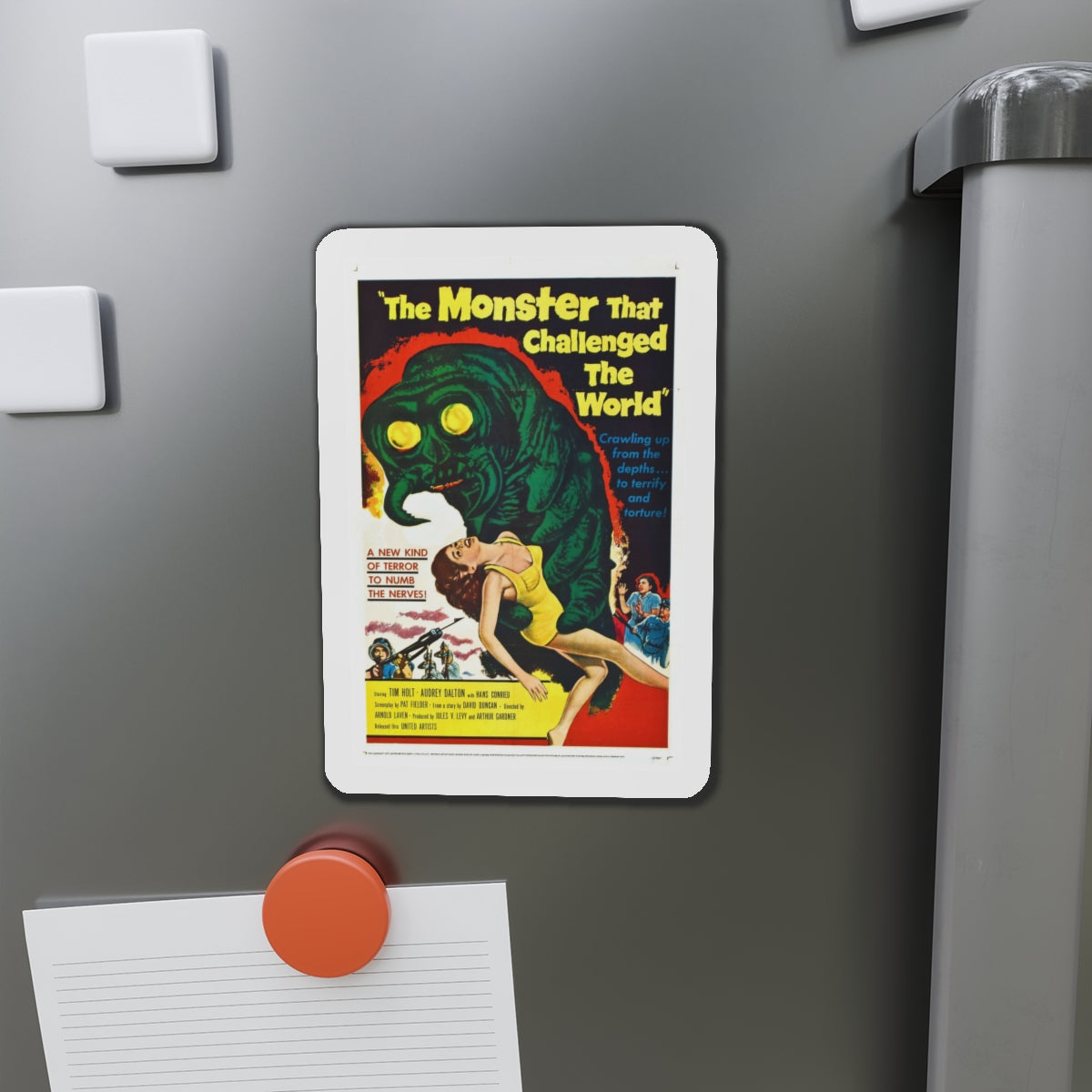 THE MONSTER THAT CHALLENGED THE WORLD 1957 Movie Poster - Refrigerator Magnet-The Sticker Space