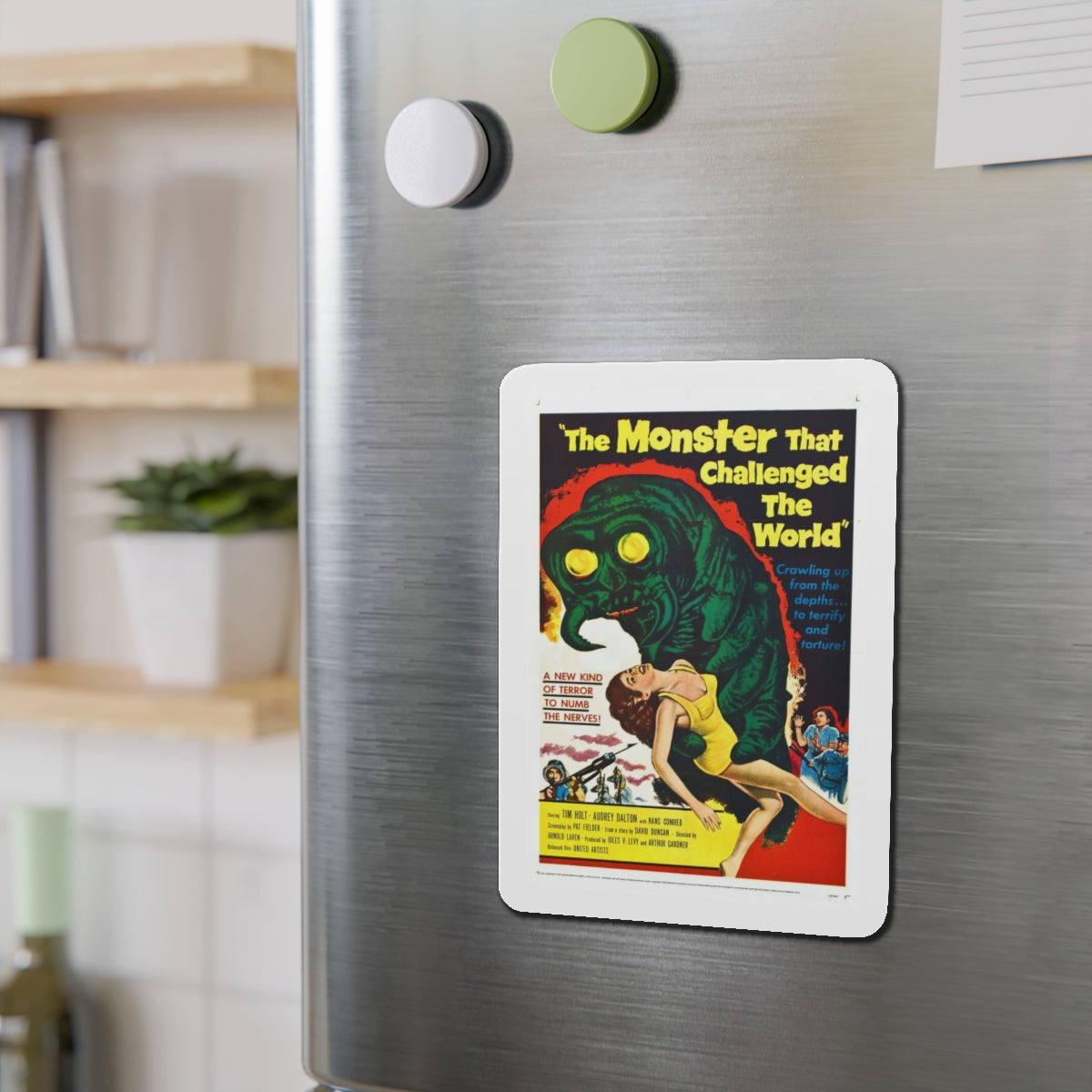 THE MONSTER THAT CHALLENGED THE WORLD 1957 Movie Poster - Refrigerator Magnet-The Sticker Space