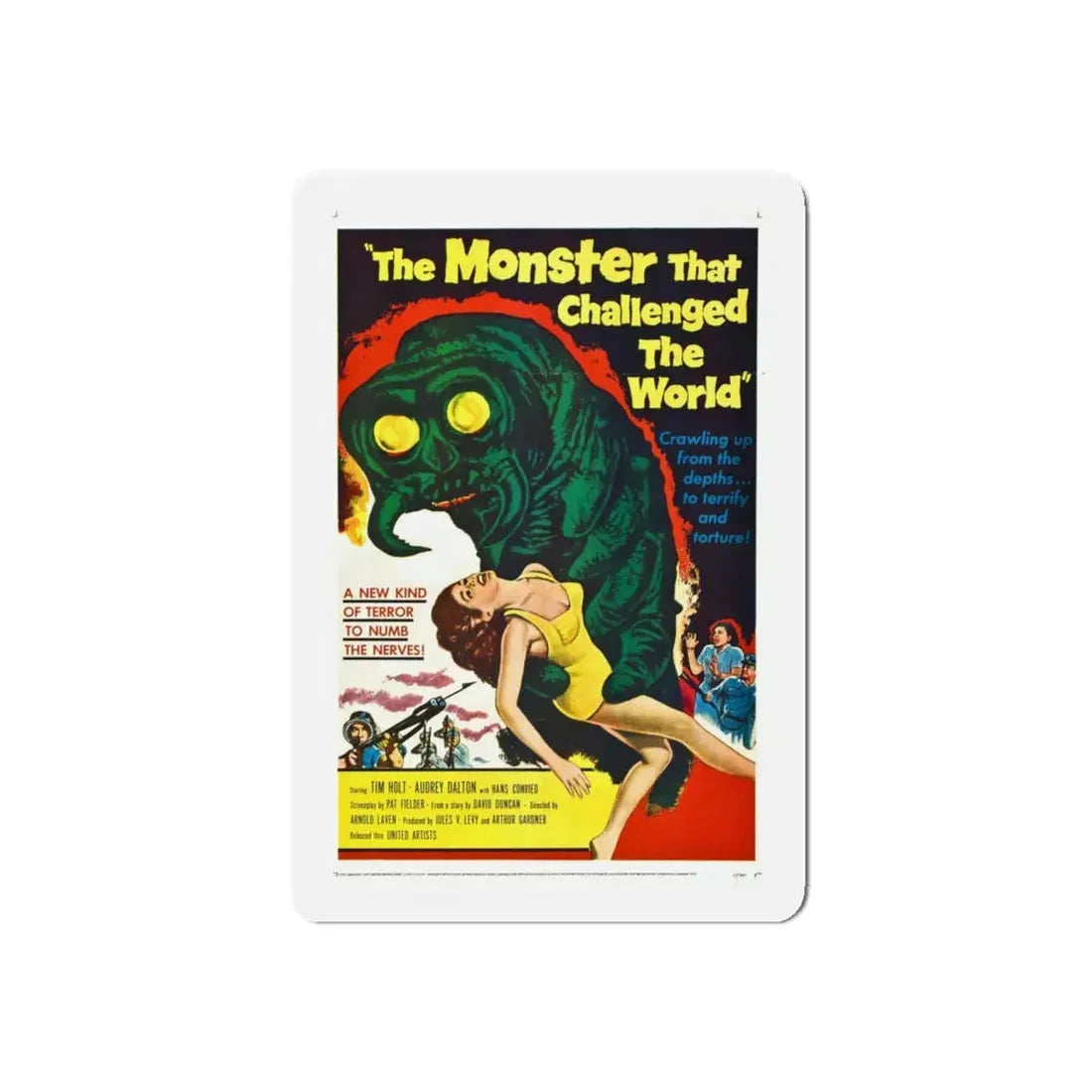 THE MONSTER THAT CHALLENGED THE WORLD 1957 Movie Poster - Refrigerator Magnet 4 Inch Die-Cut - The Sticker Space