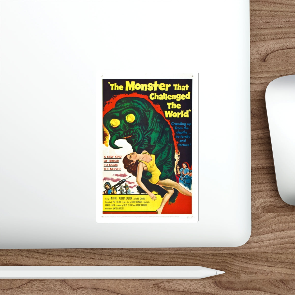 THE MONSTER THAT CHALLENGED THE WORLD 1957 Movie Poster STICKER Vinyl Die-Cut Decal-The Sticker Space