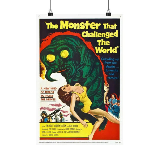 THE MONSTER THAT CHALLENGED THE WORLD 1957 - Paper Movie Poster 12″ x 18″ Matte - The Sticker Space