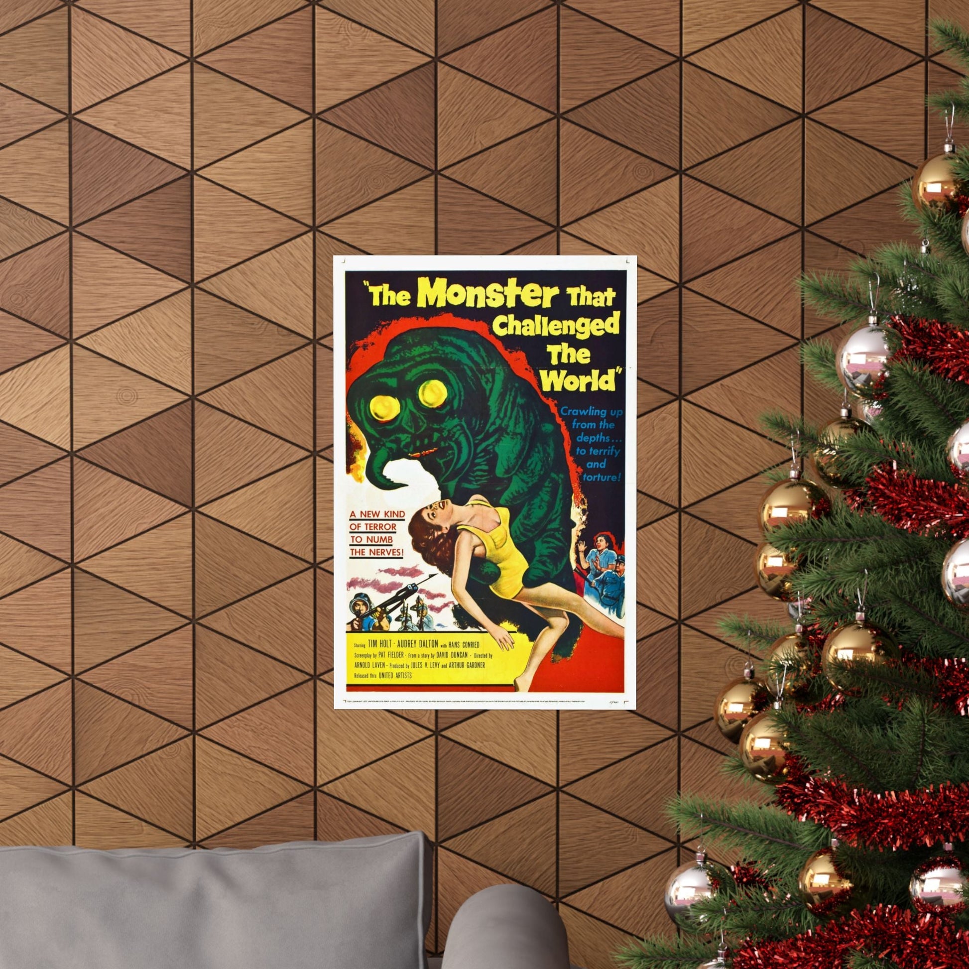 THE MONSTER THAT CHALLENGED THE WORLD 1957 - Paper Movie Poster-The Sticker Space