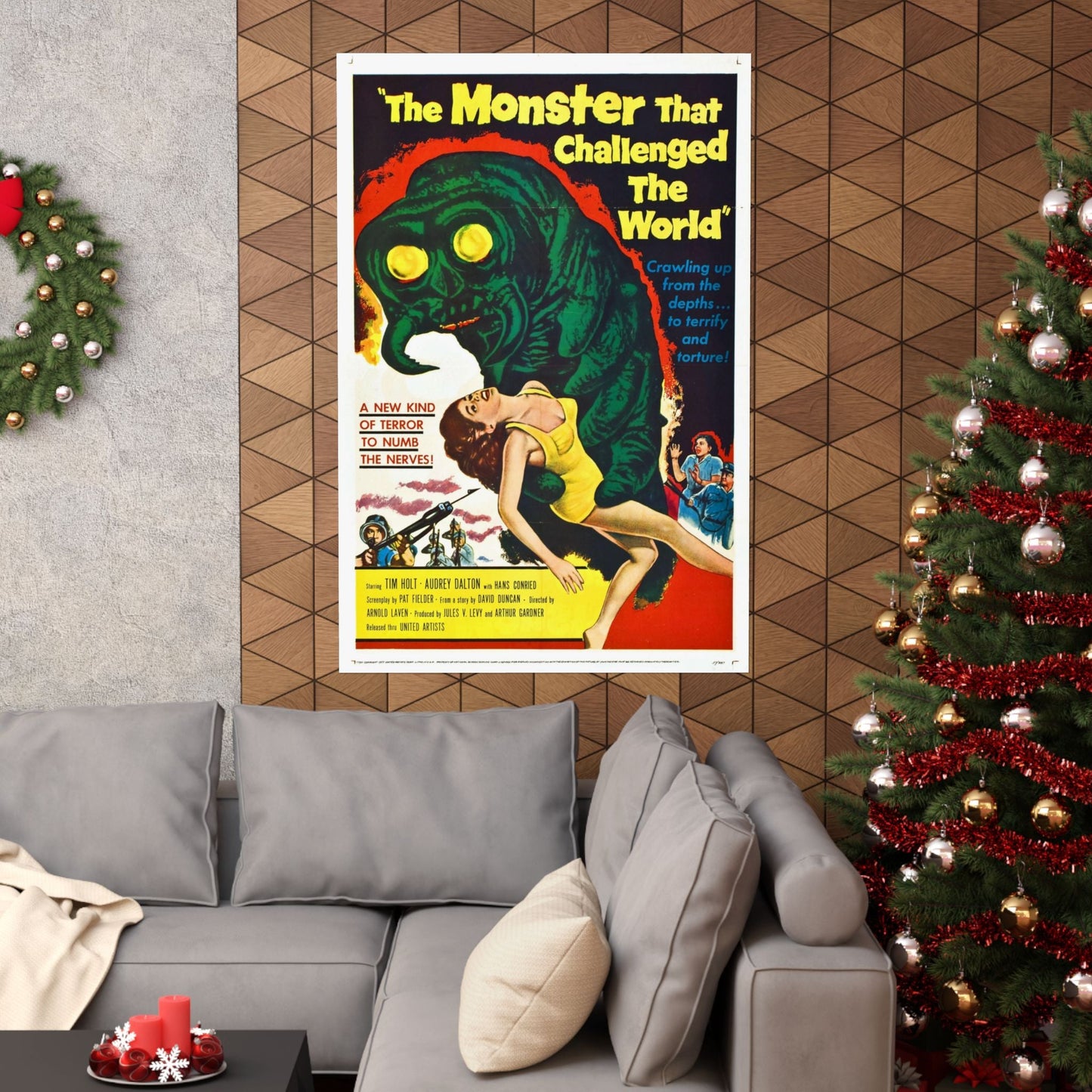 THE MONSTER THAT CHALLENGED THE WORLD 1957 - Paper Movie Poster-The Sticker Space