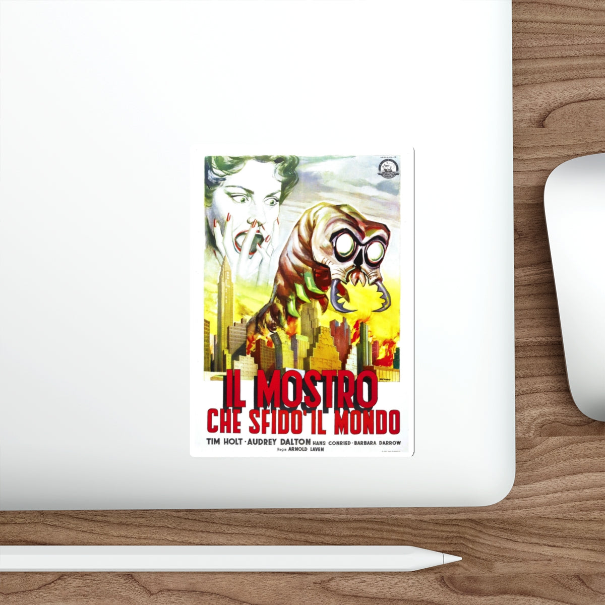 THE MONSTER THAT CHALLENGED THE WORLD (2) 1957 Movie Poster STICKER Vinyl Die-Cut Decal-The Sticker Space