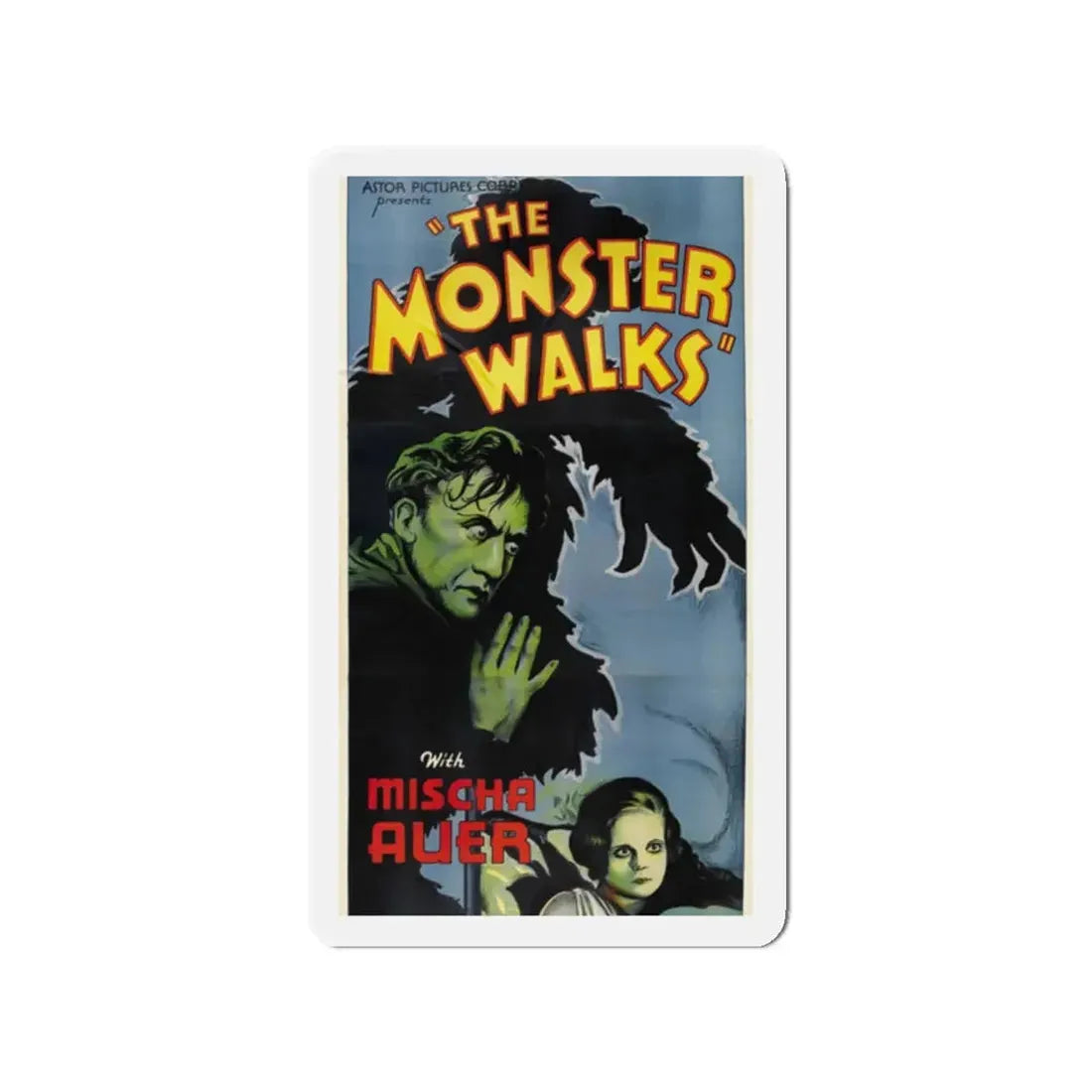 THE MONSTER WALKS 1932 Movie Poster - Refrigerator Magnet 2 Inch Die-Cut - The Sticker Space