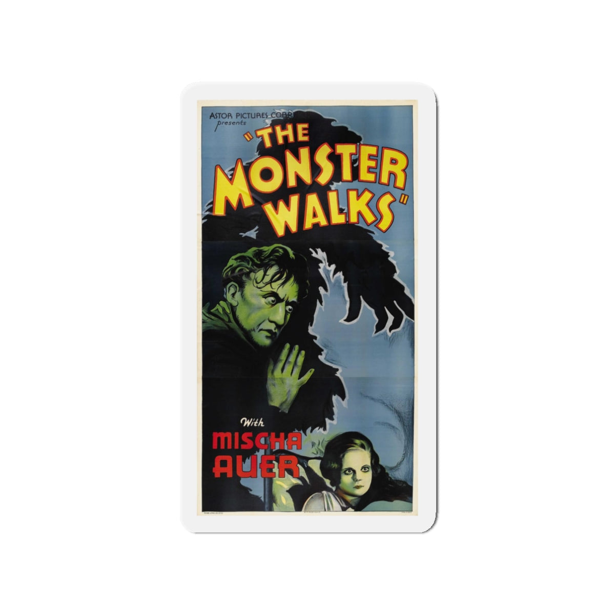 THE MONSTER WALKS 1932 Movie Poster - Refrigerator Magnet-3" x 3"-The Sticker Space