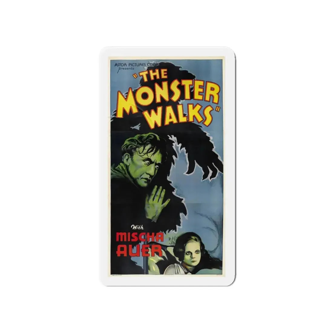 THE MONSTER WALKS 1932 Movie Poster - Refrigerator Magnet 4 Inch Die-Cut - The Sticker Space