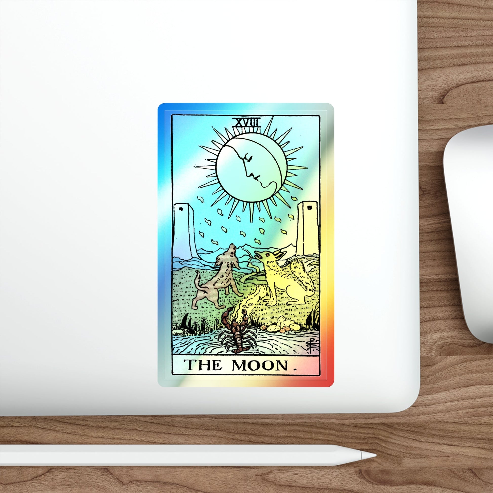 The Moon (Tarot Card) Holographic STICKER Die-Cut Vinyl Decal-The Sticker Space