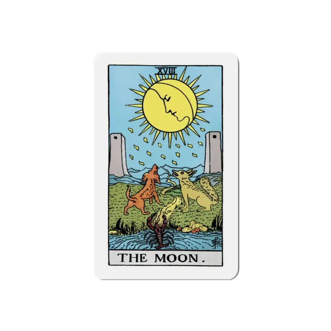 The Moon (Tarot Card) Refrigerator Magnet 2 Inch - The Sticker Space