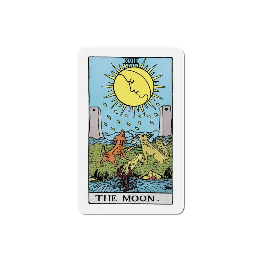 The Moon (Tarot Card) Refrigerator Magnet 4 Inch - The Sticker Space