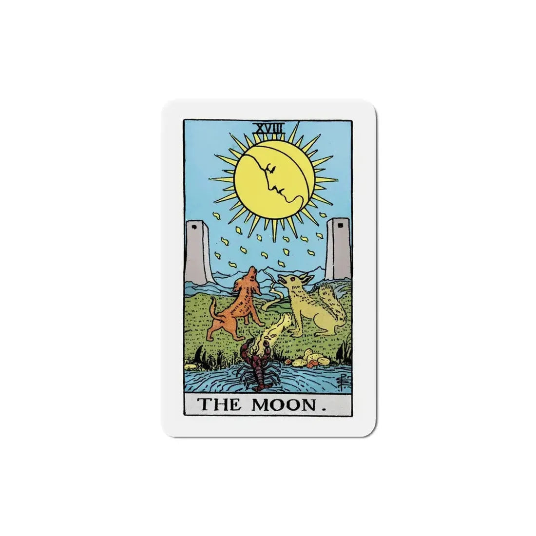 The Moon (Tarot Card) Refrigerator Magnet 5 Inch - The Sticker Space