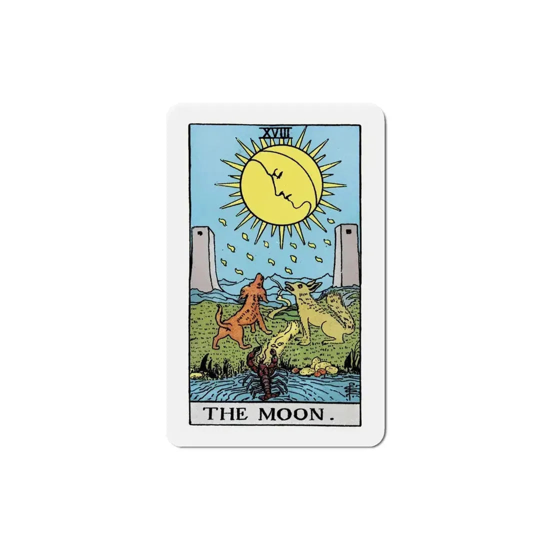 The Moon (Tarot Card) Refrigerator Magnet 6 Inch - The Sticker Space