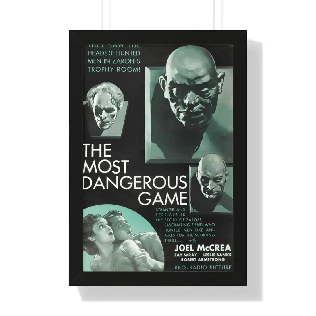 THE MOST DANGEROUS GAME 1932 - Framed Movie Poster 16″ x 24″ Black - The Sticker Space