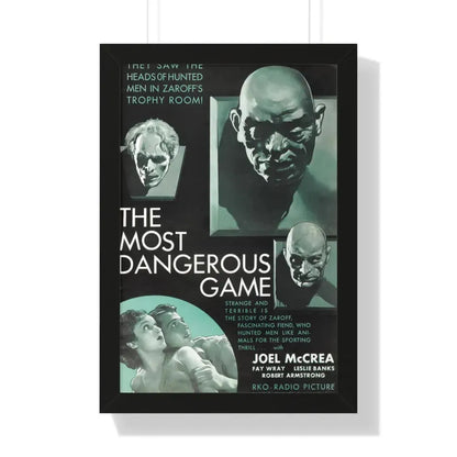 THE MOST DANGEROUS GAME 1932 - Framed Movie Poster 16″ x 24″ Black - The Sticker Space