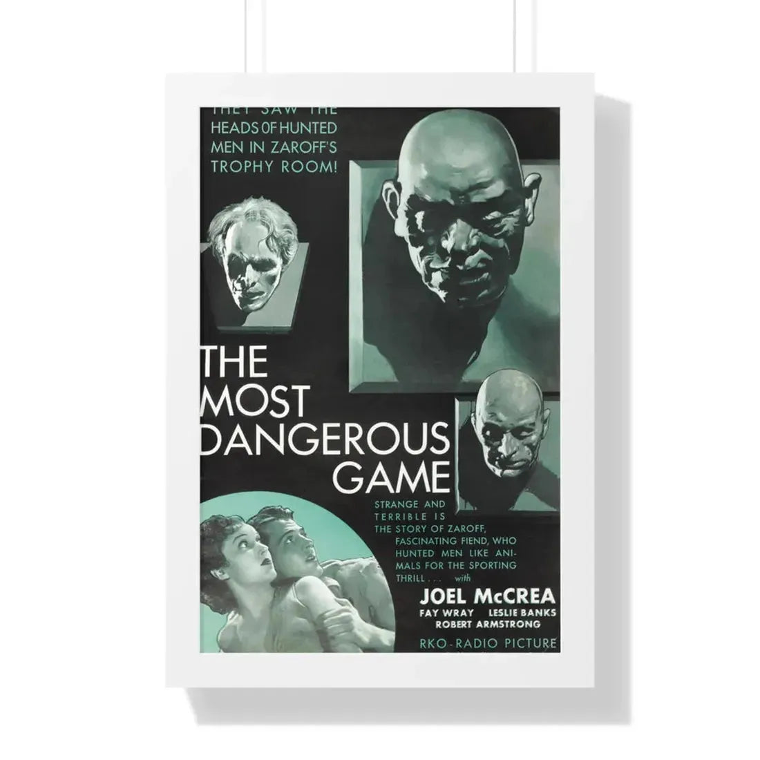 THE MOST DANGEROUS GAME 1932 - Framed Movie Poster 16″ x 24″ White - The Sticker Space