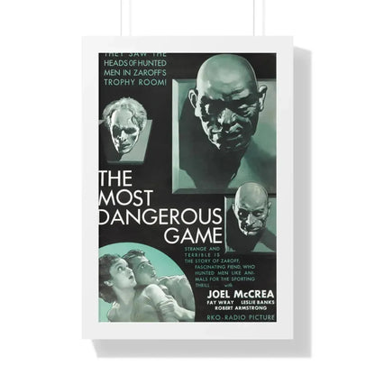 THE MOST DANGEROUS GAME 1932 - Framed Movie Poster 16″ x 24″ White - The Sticker Space