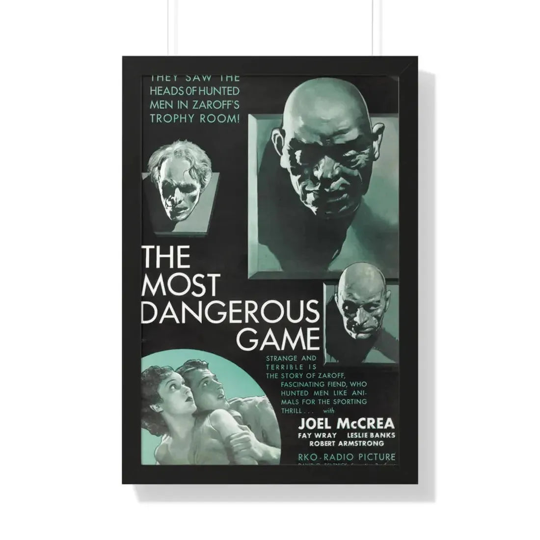THE MOST DANGEROUS GAME 1932 - Framed Movie Poster 20" x 30" Black - The Sticker Space