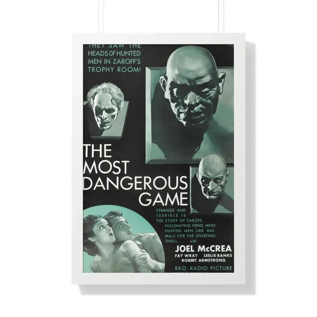 THE MOST DANGEROUS GAME 1932 - Framed Movie Poster 20" x 30" White - The Sticker Space