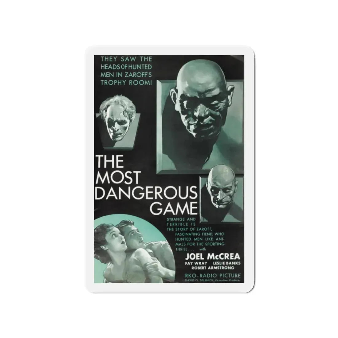 THE MOST DANGEROUS GAME 1932 Movie Poster - Refrigerator Magnet 3 Inch Die-Cut - The Sticker Space